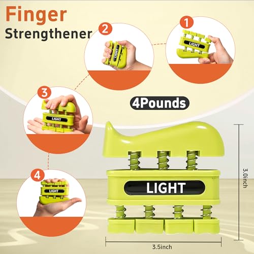 DICYWUDI Grip Strength Trainer, Finger Strength Trainer for Grip Strength Training for Fingers, Wrists, and Hands for Home, Office, Gym, Climbing, Athletes, Musicians, and Therapy - color: Pink /Yellow/Black/Red/Blue