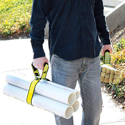 4’ Carry Strap with Handle | Heavy Duty | Adjustable Belt | Easy, Safe, Secure, Lifting, Moving, Carrying Heavy Boxes, Groceries | Best Luggage Strap (Strap-A-handle 4ft. Length, 75lb. Capacity) - color: Heavy Duty - 4' Length, 75lb. capacity