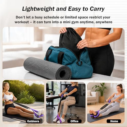 Resistance Bands with Handles, 6-Tube Elastic Pedal Resistance Band for Working Out, Durable Natural Rubber Exercise Bands, Multifunction Exercise Equipment for Abdomen, Waist, Arm, Leg Stretching - color: Upgraded-Purple