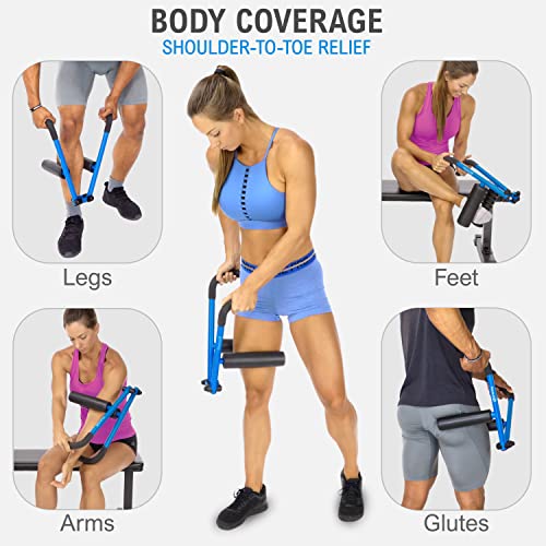 DoubleUP Roller Therapy Kit - Muscle Massager with Lever-Action Pressure Control and Quick-Change Rollers - color: Blue