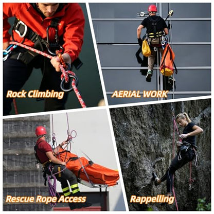 Figure 8 Descender, 30kN Climbing Descender, Heavy Duty 7075 Aluminum Belay & Rappel Equipment for Climbing, Mountaineering, Arborist, Caving, Aerial Yoga - color: 35kN-Orange