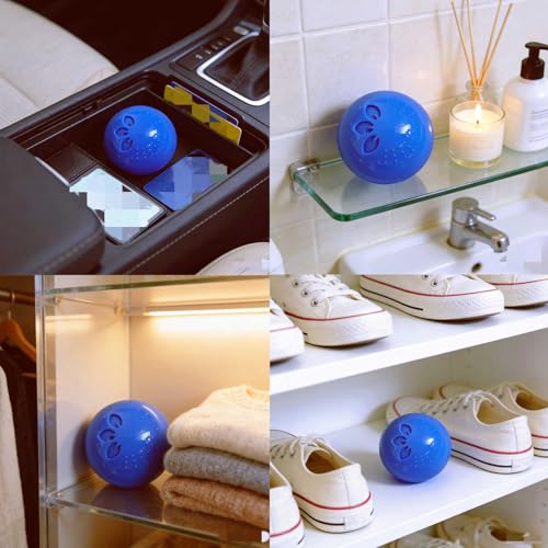 Sneaker Deodorizer Balls Household Deodorizer Strong Essential Oil Odor Eliminator Balls for Shoes, Gym Bags, Lockers & Drawers Closet Air Freshener Closet 6 Pack (Linen)