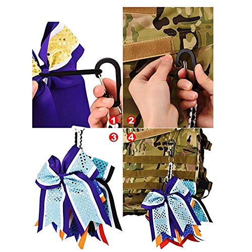 10 Inch Handmade Cheer Bows Holder 2 Pcs for Cheerleading Teen Girls High School - color: Black & White