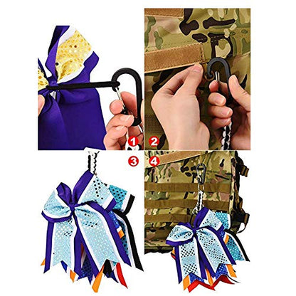 10 Inch Handmade Cheer Bows Holder 2 Pcs for Cheerleading Teen Girls High School - color: Black & White