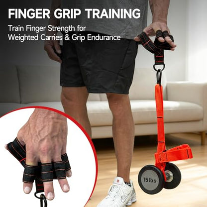 FitBeast Pull Up Ball Grips & Finger Straps Set – Grip Balls for Dead Hangs, Pull Ups, Climbing & Home Gym Training - color: Red