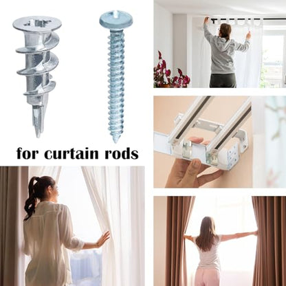 50Pcs Metal Self Drilling Drywall Anchors Heavy Duty with Screws Kit | 25 Heavy Duty Metal Wall Anchors for Drywall with 25 #8 x 1-1/4'' Screws ,No Pre Drill Hole Required, Holds Upto 75lbs
