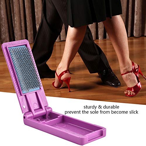 Dance Shoes Brush, Cleaner Suede Sole Wood Cleaning Dancing Shoe Footwear Ballroom Brushes Light Weight Care Tangos Portable Foldable Polishing Multifunction Boot Bristles Polish Applicator - color: Purple