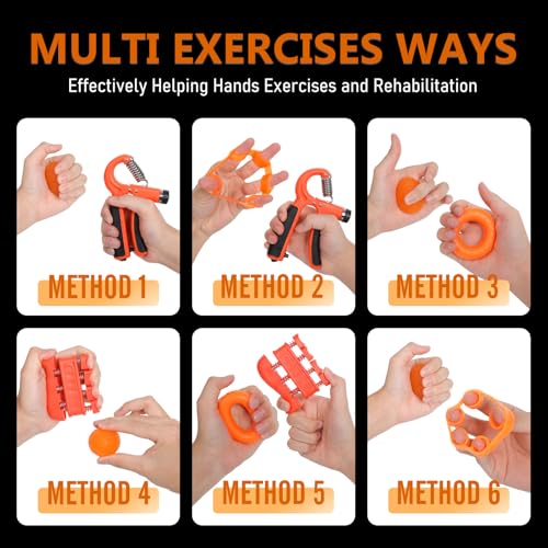 JKSHMYT Grip Strength Trainer Kits (5 Pack), Adjustable Resistance Forearm Strengthener, Hand Gripper Strengthener for Muscle Building