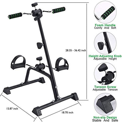 Pedal Exerciser Bike Hand Arm Leg and Knee Peddler Adjustable Fitness Equipment for Seniors, Elderly Home Pedal Exercise Bike for Total Body, with Gift Box - color: Classic Model