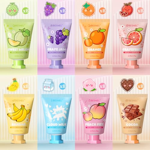 BESNEL 64 Pack Hand Cream Gift Set For Women, Teacher Appreciation Gifts, Mini Hand Lotion Travel Size in Bulk for Dry Cracked Hands, Graduation Gift, Birthday Gift, Bridesmaid Gift,Party Favors - size: 0.7 Fl Oz (Pack of 64)
