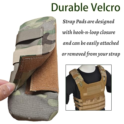 2 Pack Soft Breathable Shoulder Strap Pad guitar strap pad Tactical Vest Shoulder Pad,Mesh Pads with Tactical Gear - color: Camo