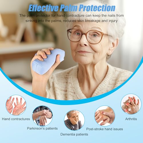 Palm Protector for Hand Contracture with Finger Separators | Hand Contracture Cushion for Stroke,Parkinson,Dementia, Arthritis, Moisture-wicking Polyester, Polystyrene Filling - style: 2 pcs