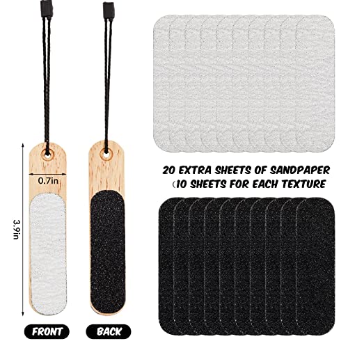 Amylove 2 Pcs Double Sided Foot Scraper Callus Remover, Rock Climbing Gear Hand Callus Remover with 20 Pcs Nail Files Pocket Sized, for Instant Results, Safe Tool