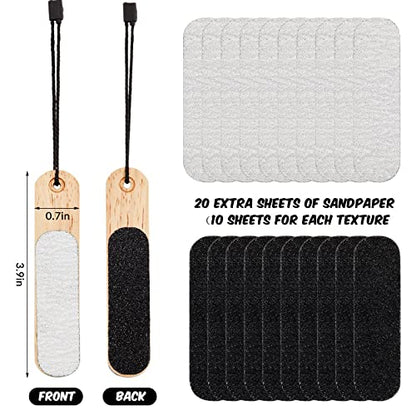 Amylove 2 Pcs Double Sided Foot Scraper Callus Remover, Rock Climbing Gear Hand Callus Remover with 20 Pcs Nail Files Pocket Sized, for Instant Results, Safe Tool