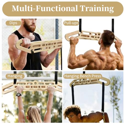 Wooden Hanging Board for Climbing, Multi-Grip Fingerboard for Indoor/Outdoor Fitness Training, Enhances Climbing Power & Grip Strength, Perfect for Adult Fitness Enthusiasts