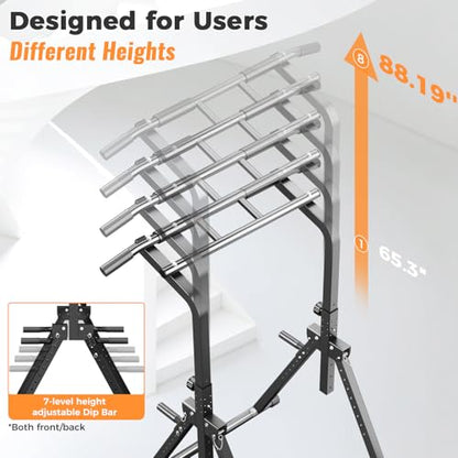 ZENOVA Pull Up Bar, Multi-Function Pull Up Dip Bar Station, Home Gym Workout Strength Training Equipment for Men Women Muscle Building - color: Foldable Pull Up