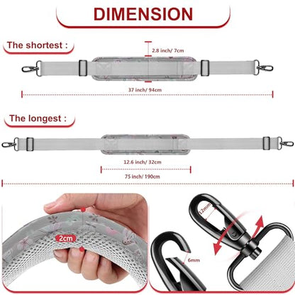 ZINZ 75" Shoulder Strap with Fixed Pad and Dual Balanced Buckles，Butterfly - color: Butterfly