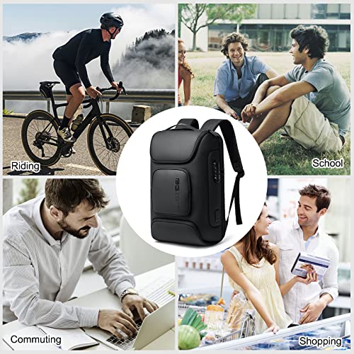 FANDARE Anti-theft Backpack Business Laptop Handbag Travel Large Daypacks fits 15.6 Inch Laptop with USB Charging Port Computer Bag Bookbag for Women Men Waterproof Rucksack Black - color: Black