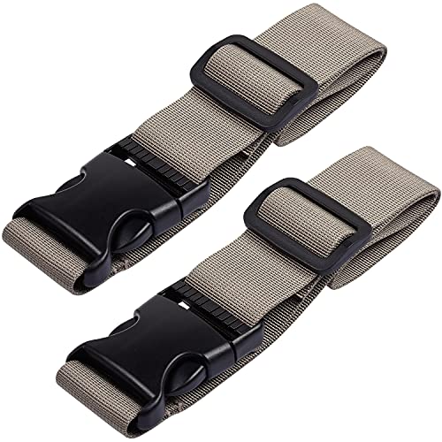 Wisdompro 2 Pcs Add a Bag Luggage Strap, Luggage Connector Straps - Khaki | Heavy Duty Adjustable Connect Suitcase Belt Travel Attachment Travel Accessories for Connecting Your Luggage Together - color: Khaki, size: 20 inch