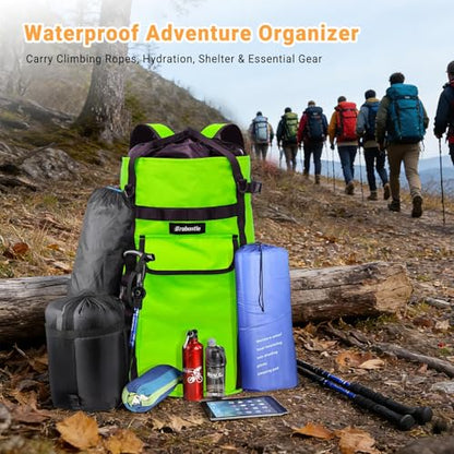 Climbing Rope Bag,Large Capacity Arborist Tree Rope Storage Bag,Waterproof Outdoor Rock Climbing Gear Bag - color: Green