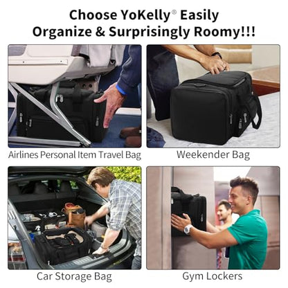 Small Duffel Bag, 17 inch, Black | 25L, Multi Pockets, Carry On, Weekender Bag, Travel Gym Sport, 17x10x9 in - color: Black, size: 17 inch - 1.0