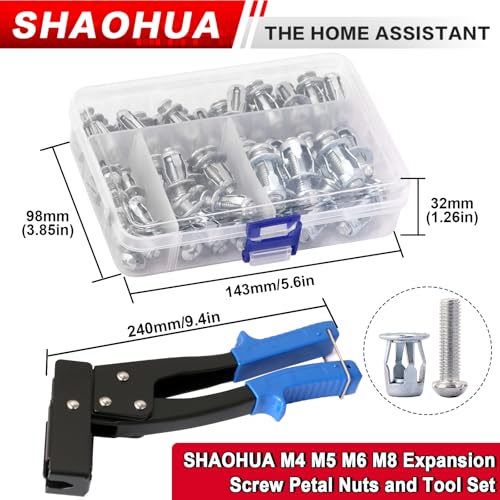 50 Sets Jack Nuts M4 M5 M6 M8 Petal Nuts Expansion Screws with Drywall Screw Gun Setter, Anchor Fasteners for Hollow Wall, Metal Sheet, Drywall, Aluminum Panel, Furniture, Automotive, Cars - size: A. M4 M5 M6 M8