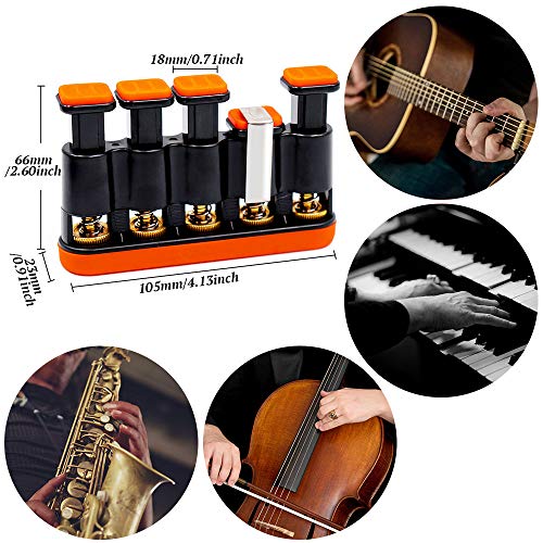 DILIMI Finger Strengthener, Guitar Beginner Exercier, Finger Trainer, Hand Grip Strength Trainer for Athletes,Musicians - color: Orange