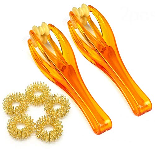 eyxformula 2 Finger Massager Roller & 5 Acupressure Rings - Arthritis Pain Relief & Trigger Finger Therapy Tool - Manual Hand Circulation Massagers for Carpal Tunnel, Rock Climbing Recovery & Gifts