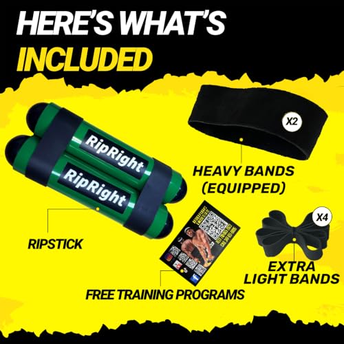 Premium RipStick Pillz, Workout Equipment for Joint Rehab, Shoulder Strength, Resistance Training, and Muscle Building, with 6 Adjustable Resistance Bands - color: Green/Black