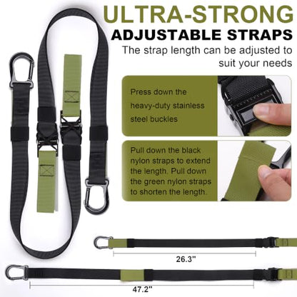 Home Resistance Training Kit | Full-Body Workout with Suspension Trainer Straps, Door Anchor, Handles, and Carrying Bag | Complete Home Gym Equipment - color: Army Green