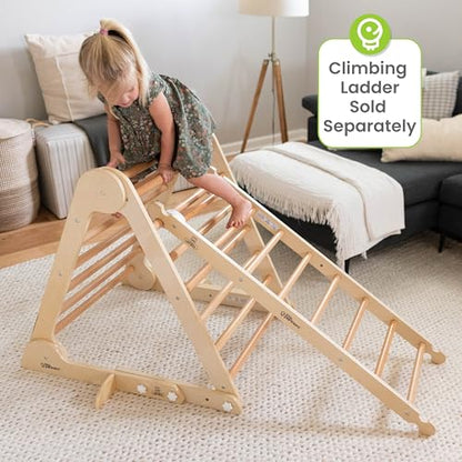 Little Partners Learn 'N Climb Foldable Wooden Climbing Triangle, Wood Climbing Gym for Toddlers, Triangle Climber for Skill-Building and Active Play, Natural - color: Natural