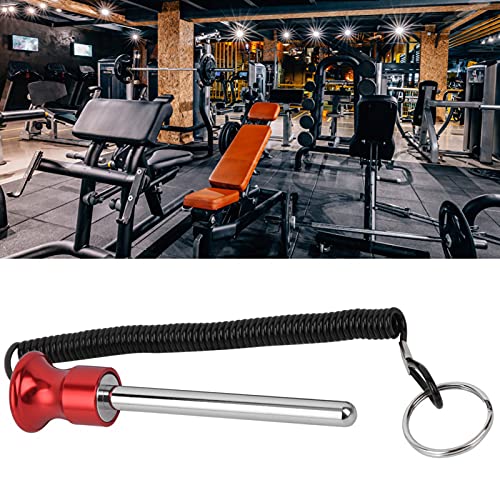 Drop Set Pins Gym with Pull Rope, Stable Weight Stack Pin, Practical Gym Pin Easy to Install, Replacement for Strength Training Equipment, Rod Length 4in Diameter 0.4in - color: Red