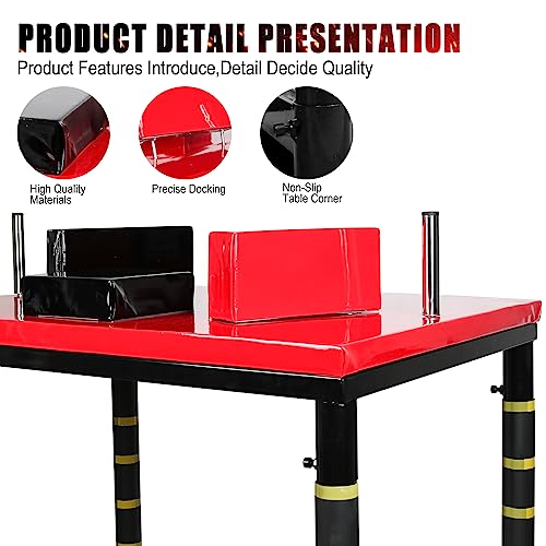 INNOLIFE Professional Arm Wrestling Battle Table, Arm Strength Training Equipment Competition Training Arm Wrestling Table for Use in Home Gym, Red