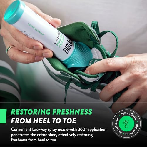 Endees UpFresh 360° Shoe Deodorizer Spray – 3 x 3.38 Fl Ozl I Foot Odor Eliminator Shoe Spray for Smelly Shoes, Feet, Sneakers, Boots, and Gym Bags, Stinky Smell Elimination Deodorant, Travel Size - size: 3.38 Ounce (Pack of 3)