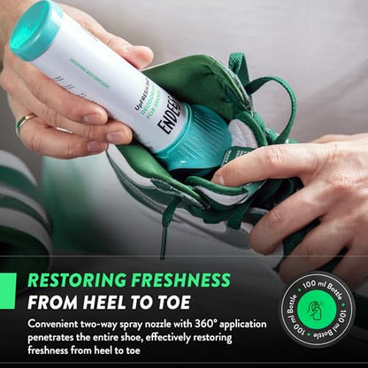 Endees UpFresh 360° Shoe Deodorizer Spray - Foot Odor Eliminator Shoe Spray for Smelly Shoes, Feet, Sneakers, Boots, Athletes Gym Bags, Stinky Smell Elimination Deodorant, Travel Size 3.38 Fl Oz - size: 3.38 Ounce