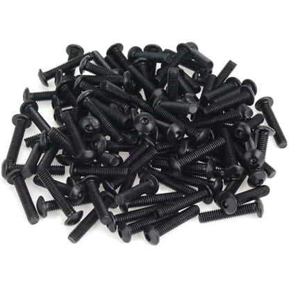 105 Pieces M4 x 20mm Button Head Socket Cap Screws, Thread Pitch 0.7mm, Sutemribor M4 Black Screws, 10.9 Grade Alloy Steel, Black Oxide Finish, Fully Threaded - size: M4 x 20mm, style: Button Head