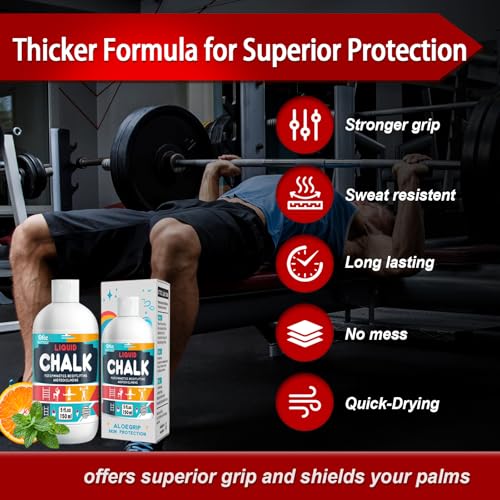 Liquid Chalk 2 oz & 12 oz, Mess-Free Gym Chalk for Lifting | Pro Grade, Quick-Drying Grip for Weightlifting, Gymnastics, Rock Climbing & Dancing - style: 5 oz