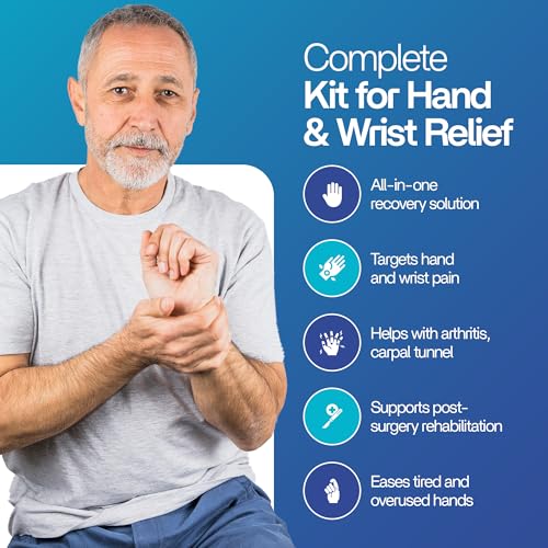 Hand Therapy Equipment for Rehabilitation and Recovery – Hand Therapy Kit with Grip Strength Trainer, Finger Strengthener & Exercise Balls for Arthritis, Carpal Tunnel and Physical Therapy by Theravio - size: Theravio Kit