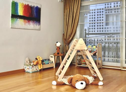 Montessori Climbing Triangle | Wooden Indoor Climbing Frame for Kids & Toddlers | Montessori Climbing Structure | Montessori Play Structure Wooden Activity Triangle (Large Triangle) - style: Triangle