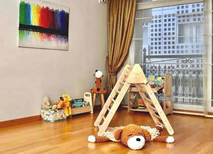 Montessori Climbing Triangle | Wooden Indoor Climbing Frame for Kids & Toddlers | Montessori Climbing Structure | Montessori Play Structure Wooden Activity Triangle (Large Triangle) - style: Triangle