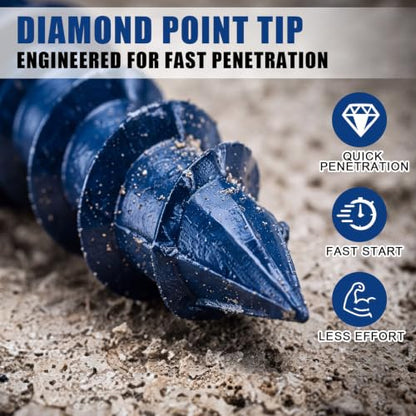 MorningRo 200 Qty 3/16" x 3-1/4" Star Head Concrete Screws Anchor with Drill Bits Blue Star Drive Bugle Head Screws for Anchor Masonry, Block, Brick, Cement, Stucco, Diamond Point and Wood Fastening - size: 3/16" X 3-1/4", style: Star Head