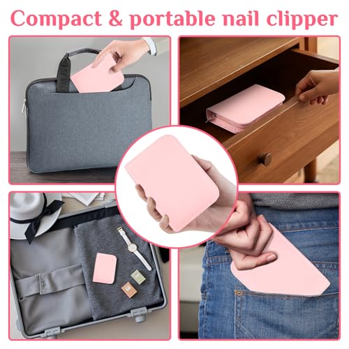 MINKINH 26-Piece Manicure Set for Women, Pink At-Home Nail Care Kit | Carbon Steel Nail Clippers, 410 Stainless Steel Tools, PU Organizer Case for Pedicure, Cuticle, Facial and Daily Self-Care - color: Pink