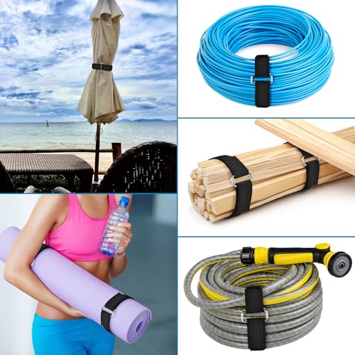 Nettbe 1"x19.7ft Hook and Loop Straps with 30 Buckles Adjustable Cut-to-Length Cable Ties - Reusable Nylon Fastening Tape Cable Straps for Storage or Organization (1in x 19.7ft) - size: 1in x 19.7ft