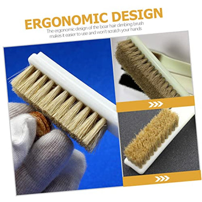 PRETYZOOM 2pcs Walnut Stone Cleaning Brush Boars Hair Brush for Climbing Sturdy Handle for Rock Climbing and Chalk Cleaning