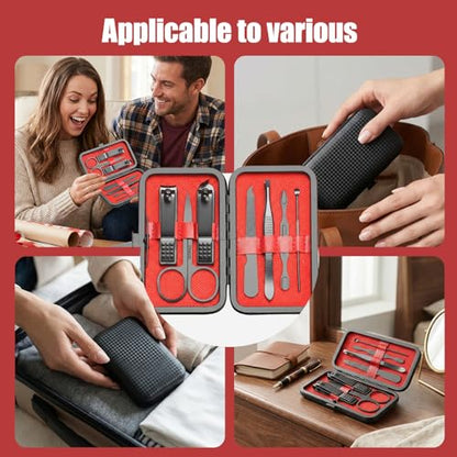 Grooming Kit Home and Travel-Manicure Set 7, Nail Clipper Set, Portable Nail Kit, Travel Nails Kits(Black) - color: Black, size: 7 Piece Set
