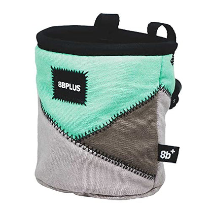 8BPLUS PROBAG - Chalk Bag for Climbing & Bouldering - Belt, Carabiner and Giftbox Included - Wide Opening - Brush Holders for Left & Right Handers - style: TEAL