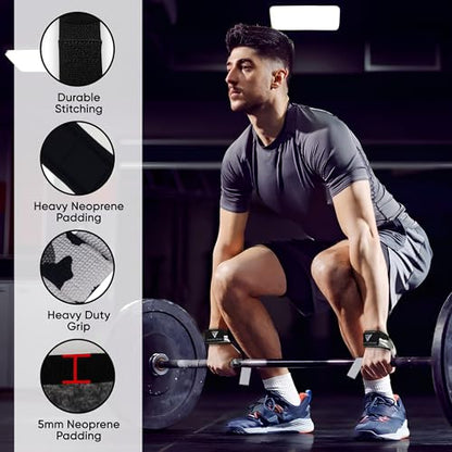Weight Lifting Straps,Powerlifting Deadlifting, Anti Slip 60CM Hand Bar Grip, 5MM Neoprene Wrist Support, Heavy Duty Weightlifting Bodybuilding Workout - color: Camo
