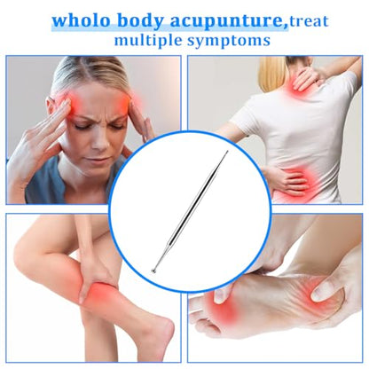 Ymapinc Acupuncture Pens, Reflexology Tools for Face Body Muscle Relax Trigger Point Massage Fascia Tool, Pressure Release for Feet Legs Arms Shoulders Neck Back - Stainless Steel