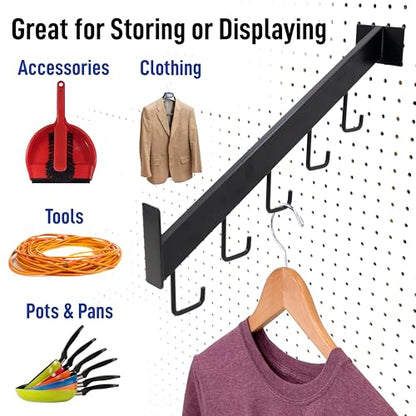 5-Hook Gig Bag Waterfall Display Attaches to Slatwall & Pegboard, Used for Displaying Clothing, Accessories, and Housewares (Quantity 1) (1, Black)
