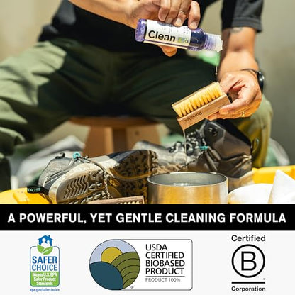 Jason Markk Essential Kit Shoe Cleaner & Microfiber Towels, 5-Piece Set, Deep Cleaning Solution, Durables Brush & 3 Pack Microfiber Towels, Sneaker Care, Ideal for Footwear